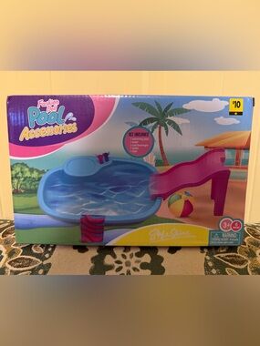 Fashion Doll Pool Accessories Playset - Blue & Pink